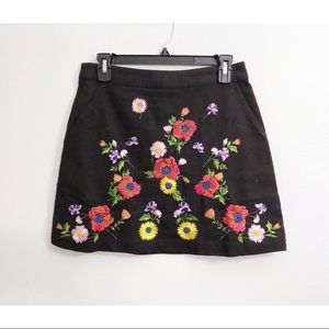 Embroidered flower top shop mini skirt